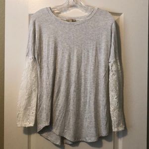 Anthro top with lace detail
